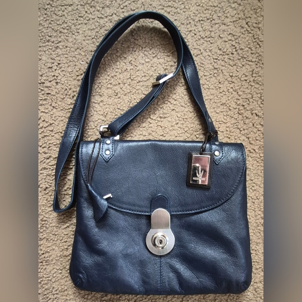 Hidesign Indigo Blue Leather Shoulder Bag